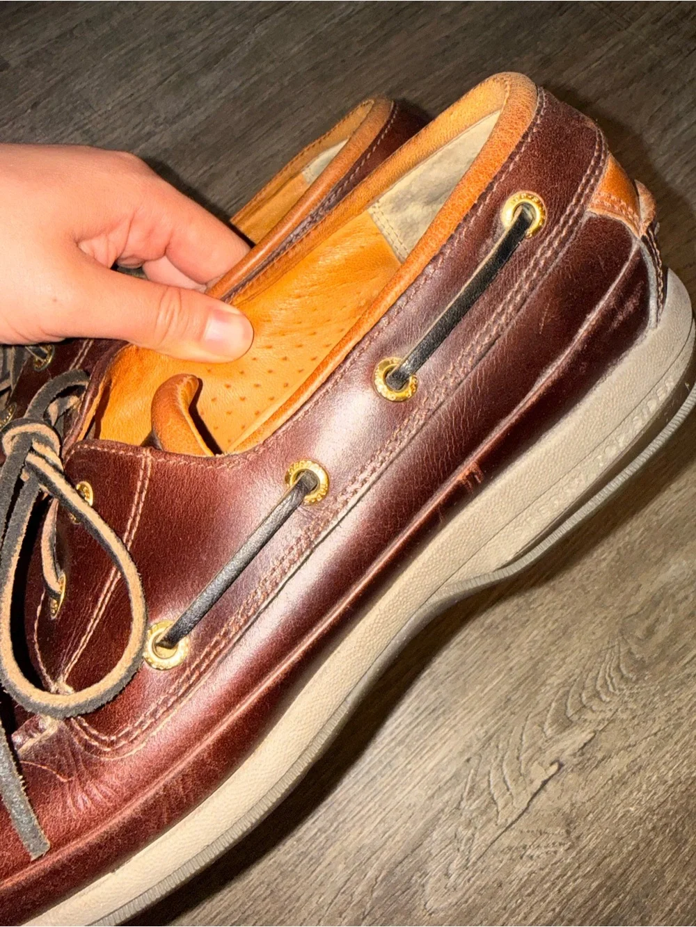 Sperry Gold Cup ASV 2-Eye Boat Shoes Men’s 11W Brown Leather Boat Shoes EUC